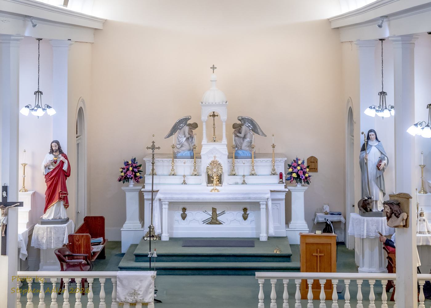 The high altar of St. Bridget Catholic Church